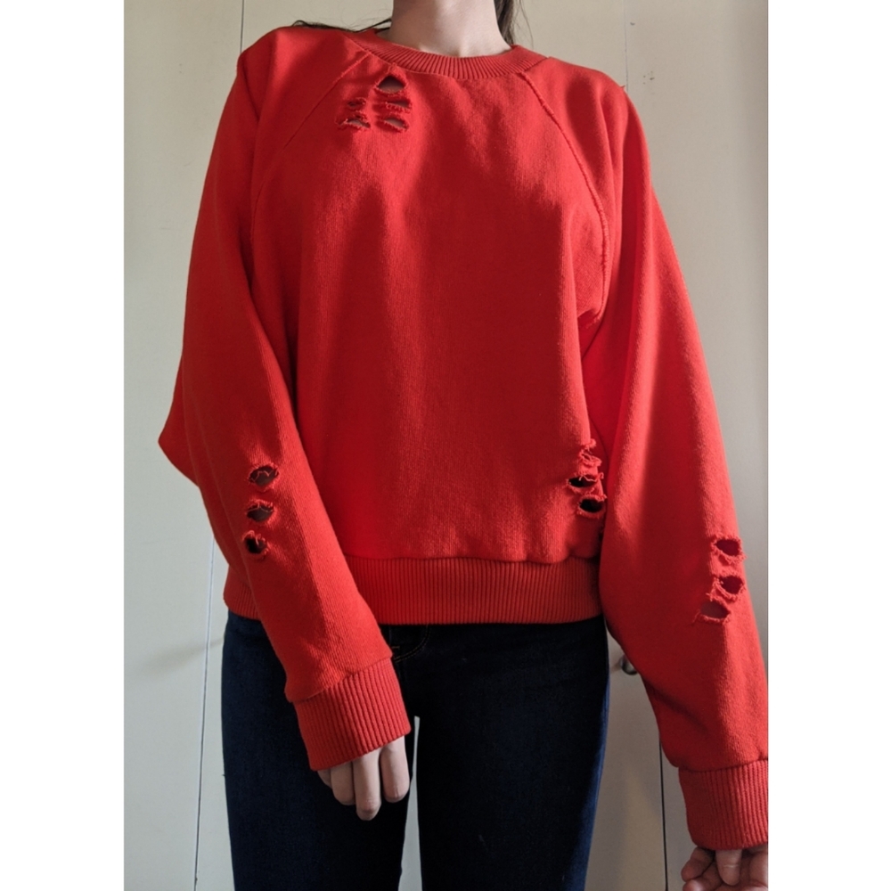 ☆2/$30☆ Oversized Distressed Crew Neck